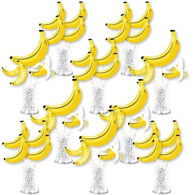 Big Dot of Happiness Let's Go Bananas - Tropical Party Centerpiece Sticks - Showstopper Table Toppers - 35 Pieces