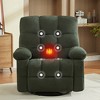Oversized Massage Swivel Recliner Chair with Rocking Function, Lumbar Heating, Side Pocket, and USB Charge Port - 2 of 4
