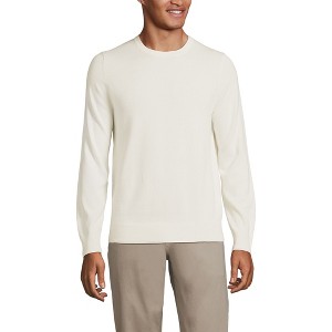 Lands' End Men's Fine Gauge Cotton Crew Neck Sweater - 1 of 3
