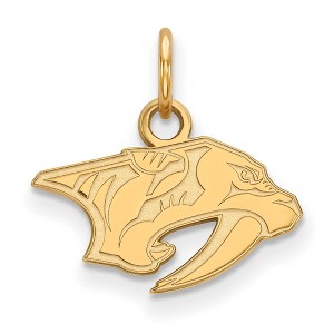 Black Bow Jewelry 14k Yellow Gold Plated Sterling Silver Nashville Predators NHL Extra Small Pendant - 1 of 3