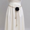 Anna-Kaci Women's Rose Flower Chain Belt with Hanging Lock Charms and Adjustable Drape Design 45.5in - 3 of 4