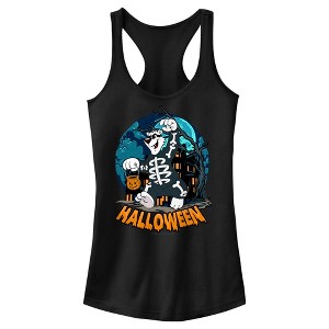 Juniors Womens ICEE Bear Halloween Scare Racerback Tank Top - 1 of 4