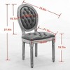 PAGED Set of 2 Antique French Style Dining Chairs,Armless Chairs with Nailhead Trim and Wood Legs for Kitchen,Living Room - 3 of 4