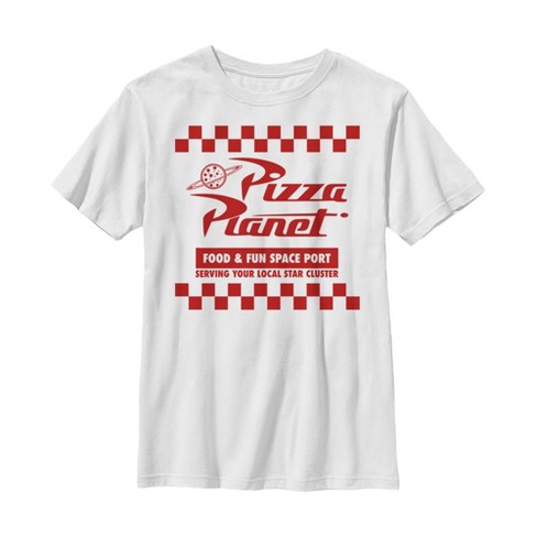 Boy s Toy Story Pizza Planet Uniform T Shirt White Small