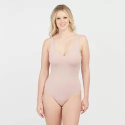Assets by Spanx Women's Plus Size Smoothing Bodysuit - Rosebud 1X