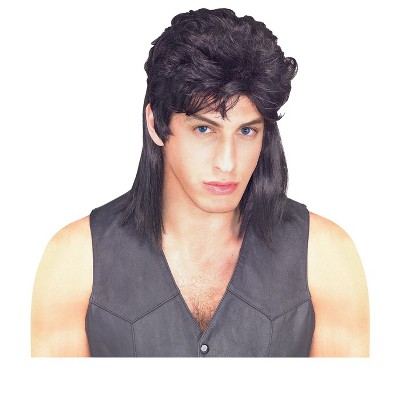 Rubies Mullet Wig - Black - Adult Costume Accessory