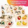 Wooden Puzzles for - 6 Pegged Animal Fruit Learning Toy Fo - 2 of 4