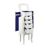 Muriel Solid Wood Modern 4 Lined Drawer 3 Compartment Flip Top Jewelry Armoire White Finish - Powell: Coastal Style, Rubberwood, Felt-Lined - 4 of 4