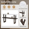 Vynxaria Elegant Narrow Console Table with Marble Effect Top and
Center Shelf, 5 Colors Rubber Wood Frame for Entryway, Living Room - 4 of 4