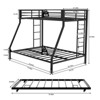 SeaCamel High Stability Square Tube Bunk Bed - Full Size  Black, Ladder & Rolling Trundle for Home/Dorm/Guest Room - 3 of 4