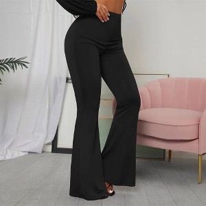 Women's Casual Straight Leg Yoga Pants High Waist Bootcut Lounge Pants with Elastic Waist & Flared Hem for Workout - 1 of 3