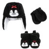 Hudson Baby Infant Girls 6Pc Trapper Hat, Mitten and Bootie Set, Girls Penguin Girls Reindeer - 2 of 3