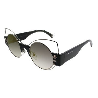 Marc Jacobs Marc 1/S U4T Womens Cat-Eye Sunglasses Silver Black 49mm