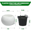 10.2" H x 13.5" Dia (10" Opening) Round Self-Watering Indoor Plant Pots with Drainage & Water Level Monitor, White Dot Design - 2 of 4