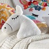 Monique Unicorn Kids' Pillow - Homthreads: Modern Plush Novelty Throw for Kids Bed, White, 18"x18" - 2 of 4