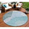 Teal Blue Artichoke Green And Blue Abstract Washable Indoor Outdoor Area Rug - 2 of 4