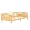 JUJABU Twin XL Size  Wood Platform Bed for Kids, with Safety Guardrails & Detachable Fence - 2 of 4