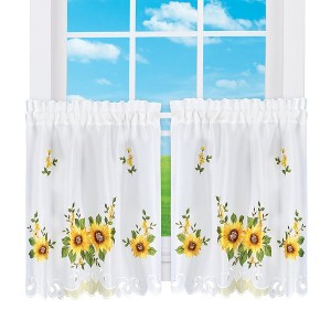 Collections Etc Sunflower Cluster Curtains - 1 of 3