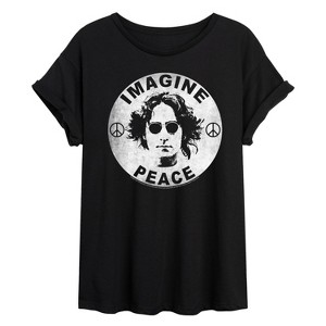 Women's - John Lennon - Lennon Imagine Peace Oversized Graphic T-Shirt - 1 of 4