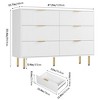 Fluted Wood Dresser 6 Drawers Dresser for Bedroom, Large Modern Chest of Drawers, Brown Dresser - 2 of 4