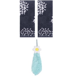 REGALWOVEN 3 Pcs Absorbent Soft Decorative Hand Towel for Bathroom - 1 of 4