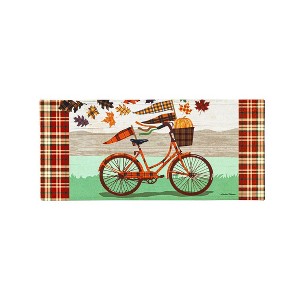 Evergreen Fall Bicycle Sassafras Indoor Outdoor Switch Doormat 1'10"x10" Multicolored - 1 of 2