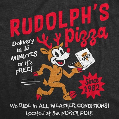 Мужские футболки Crazy Dog T-Shirts, Inc. Mens Funny T Shirts Rudolphs Pizza Sarcastic Christmas Graphic Novelty Tee For Men - Crazy Dog Men's T Shirt Gift For Christmas Black XXL — фото 2