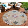 Beige Mauve And Charcoal Geometric Washable Indoor Outdoor Area Rug - 2 of 4