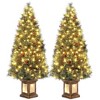 3/4.5Ft Artificial Christmas Tree With Warm White LED Lights，Fiber Optic-Like Flocked Tree  for Home, Shops, Party and Holiday Christmas Decoration - 4 of 4