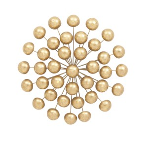Metal Starburst Wall Decor with Orb Detailing Gold - Olivia & May: Luxury Glam Style, Indoor Vertical Metalwork Sculpture - 1 of 4