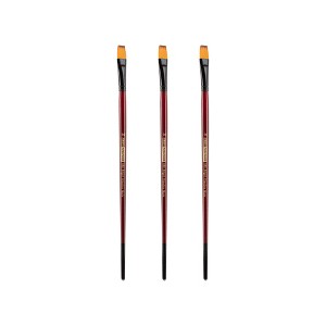 Creative Mark Ebony Splendor Long-Handled Synthetic Sable Paint Brush, Brights, Pack of 3, Teijin Multi-Filament Hair, Handcrafted Synthetic Paint - 1 of 4