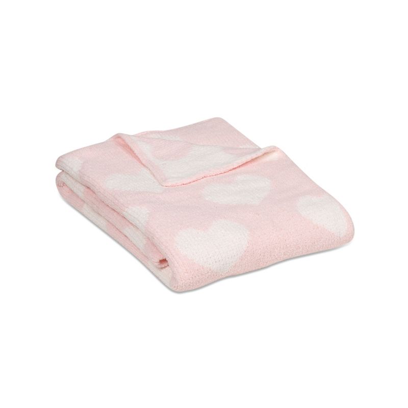 Living Textiles|Chenille Baby Blanket - Pink Hearts, 1 of 5