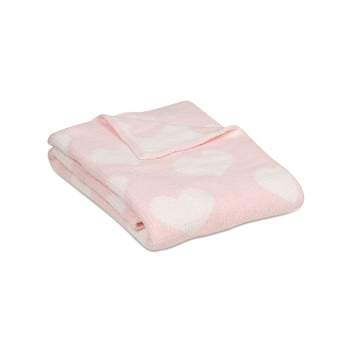 Living Textiles|Chenille Baby Blanket - Pink Hearts