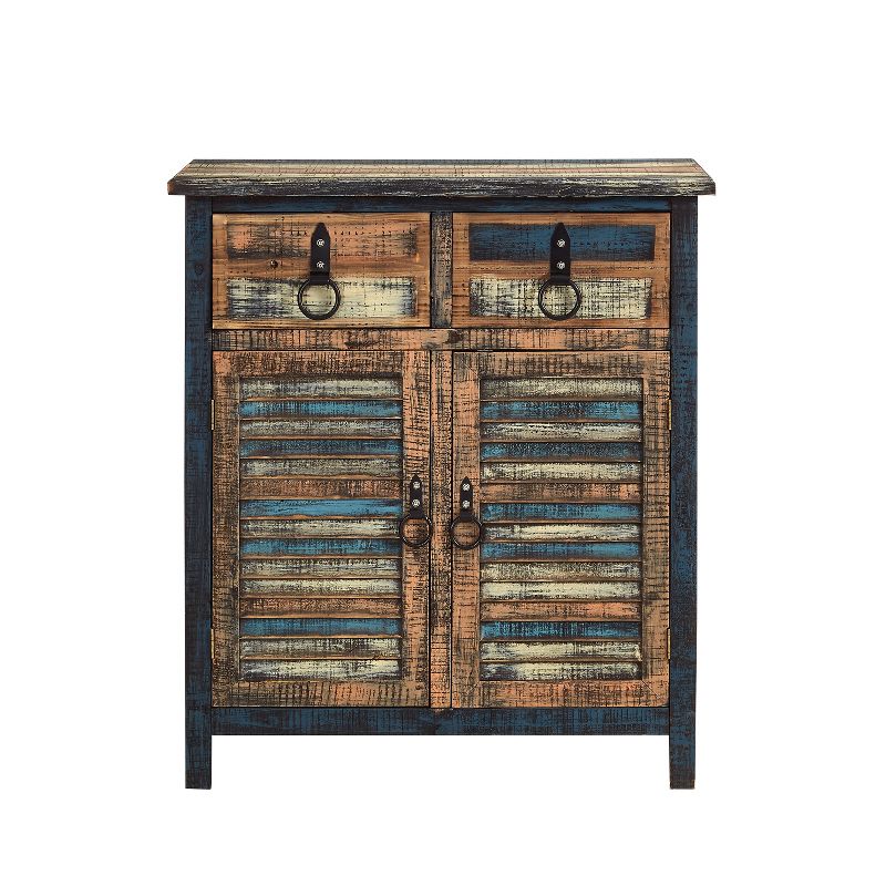 Marley Fully Assembled Wood Weathered Look 2 Drawer 2 Door Console Cabinet Distressed - Powell, 3 of 13