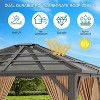 Hardtop Gazebo, Polycarbonate Roof Outdoor Canopy, Aluminum Frame Pavilion, with Netting and Sunshade Curtains, for Backyard, Patio, Lawns, Parties - 2 of 4