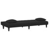 vidaXL Black Velvet Convertible Sofa Bed Set with Footstool and Pillows - 78.7” Modern 2-in-1 Daybed/Twin Bed for Living Room, Lounge - 4 of 4
