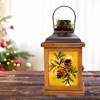 Stony Creek 10.5 Inch Whispering Pines Pre-Lit Lantern Thanksgiving Lighted Glass Accent , Pine Cones Greenery (1PC) - 2 of 4
