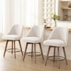 Bekrvio 26" Counter Height Swivel Bar Stools Set of 1/2/3/4–Mid-Century Barstools with Backs, Linen Upholstered & Wood Legs, for Kitchen Island - 2 of 4