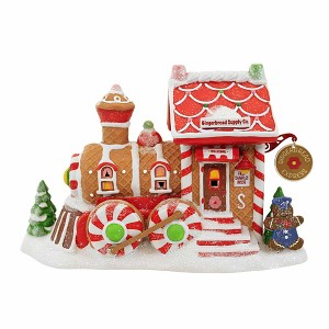 Department 56 Villages 5.0 Inch Gingerbread Supply Company North Pole Series Train Village Buildings - 1 of 3
