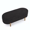VYNXARIA Ottoman Oval Storage Bench,Rubber Wood Leg - 3 of 4