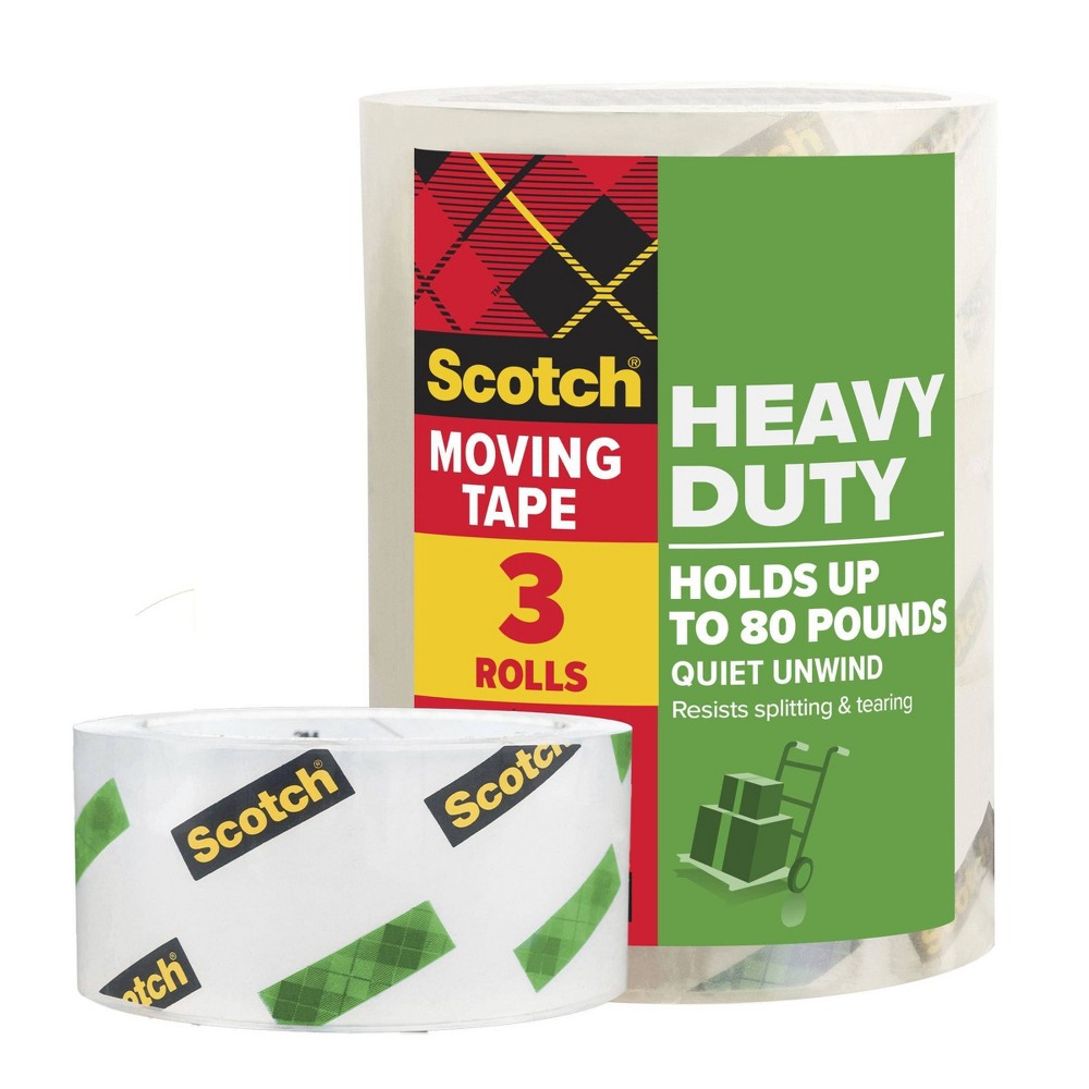 Scotch 1.88''x54.6yd 3 Rolls/pk Heavy Duty Moving Tape