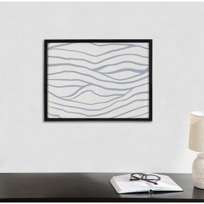 16" x 12" Black Framed Abstract Coastal Waves Print