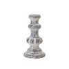 HomeRoots Set of Four White Washed Resin Tabletop Candle Sticks - 4 of 4