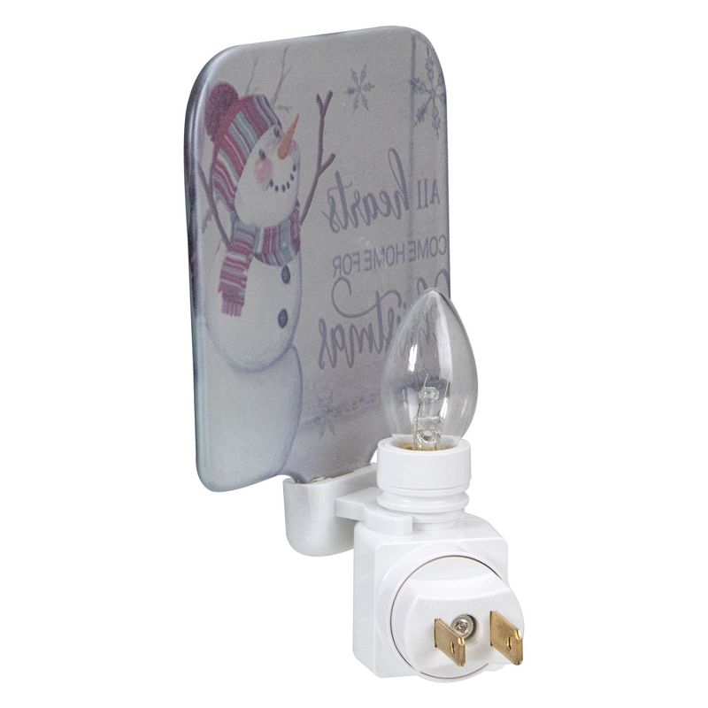 Northlight 4" White All Hearts Come Home for Christmas Glass Night Light, 4 of 5