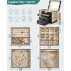 4-Tier Jewelry Box Leather Jewelry Storage Organizer with 3 Drawers Lockable - 3 of 4