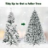 Tangkula Snow Flocked Christmas Tree Hinged Pine Tree with Solid Metal Stand - 4 of 4
