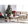 16"x16" Snowmen in Snowstorm Square Throw Pillow Pink - e by design: Holiday Cheer, Indoor Decorative - 3 of 4