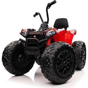 24V Kids ATV With 2 Seater, 4x200W Powerful Engine, Dual 7AH Batteries, Accelerator Handle, EVA Tires,  LED Lights & Music - 1 of 4