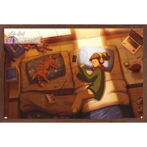 Trends International Lofi Girl - Lazy Sunday Framed Wall Poster Prints - 1 of 4