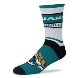 NFL Jacksonville Jaguars Bar Stripe Adaptive Crew Socks - L